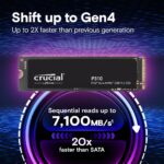 SSD CRUCIAL 800xTBW rating Read speed 7100 MB/s Write speed 6000 MB/s NVMe Yes PCI Express 4.0 M.2 4000 GB CT4000P310SSD8