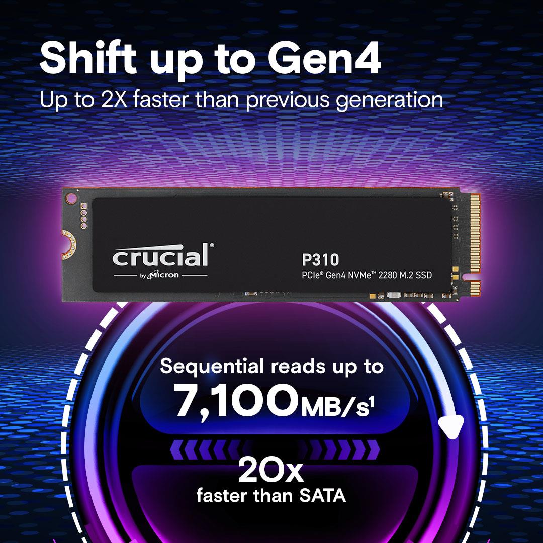 7e8c0a3b-e8aa-4e88-8fc3-015a6a3e227e SSD CRUCIAL 800xTBW rating Read speed 7100 MB/s Write speed 6000 MB/s NVMe Yes PCI Express 4.0 M.2 4000 GB CT4000P310SSD8