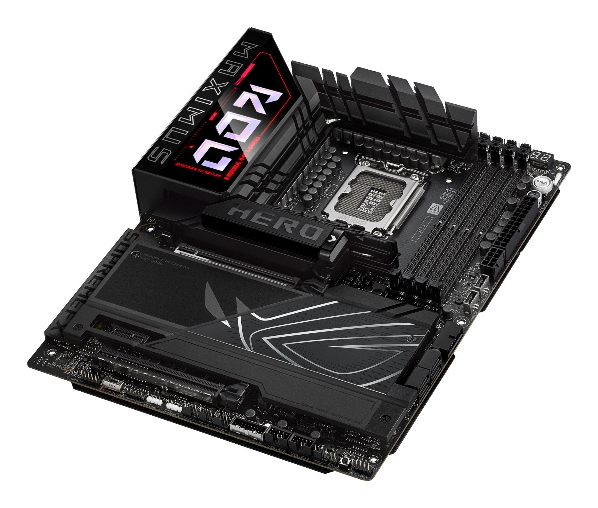 a9542291-d382-4332-9e90-0fc0ce860318 Mainboard ASUS Intel Z890 LGA1851 ATX Memory DDR5 Memory slots 4 1xPCI-Express 4.0 1x 1xPCI-Express 4.0 16x 1xPCI-Express 5.0 16x 6xM.2 1xHDMI 1xAudio-In 1xAudio-Out 4xUSB 3.0 4xUSB 3.1 1xUSB-C 2xUSB-C w/Thunderbolt 1xOptical S/PDIF 2xRJ45 ROGMAXIMUSZ890HERO