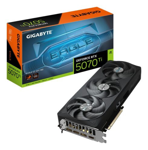 Graphics Card GIGABYTE NVIDIA GeForce RTX 5070 Ti 16 GB GDDR7 256 bit PCIE 5.0 16x Triple slot Fansink 1xHDMI 3xDisplayPort GV-N507TEAGLEOC-16GD1.0