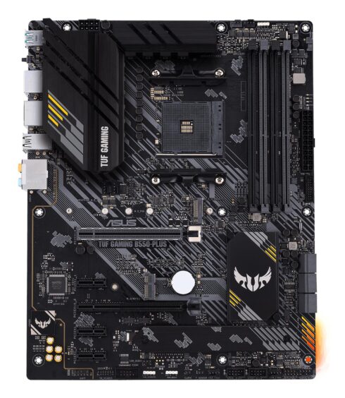 Mainboard ASUS AMD B550 SAM4 ATX 3xPCI-Express 3.0 1x 1xPCI-Express 3.0 16x 2xM.2 1xPCI-Express 4.0 16x Memory DDR4 Memory slots 4 1xHDMI 1xDisplayPort 1xUSB type C 5xUSB 3.2 1xOptical S/PDIF 1xRJ45 5xAudio port TUFGAMINGB550-PLUS