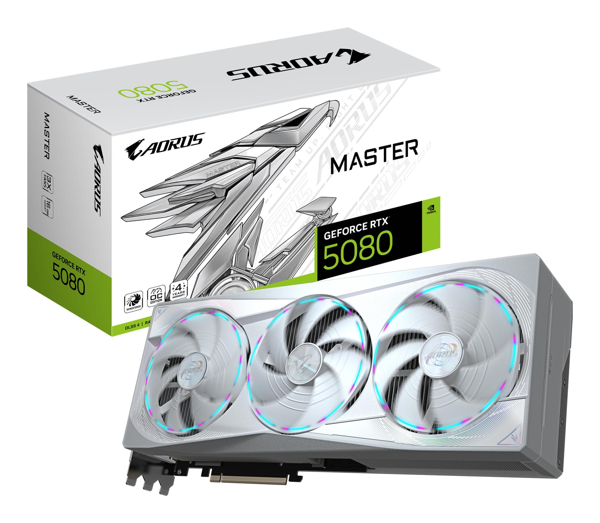 d821ad11-8f56-47b1-bdb6-c555bb45fa2d Graphics Card GIGABYTE NVIDIA GeForce RTX 5080 16 GB GDDR7 256 bit PCIE 5.0 16x GPU 2617 MHz Dual Slot Fansink 1xHDMI 3xDisplayPort GV-N5080AORUSMICE-16GD