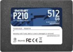 SSD PATRIOT P210 512GB SATA 3.0 Write speed 430 MBytes/sec Read speed 520 MBytes/sec 2,5″ TBW 240 TB P210S512G25