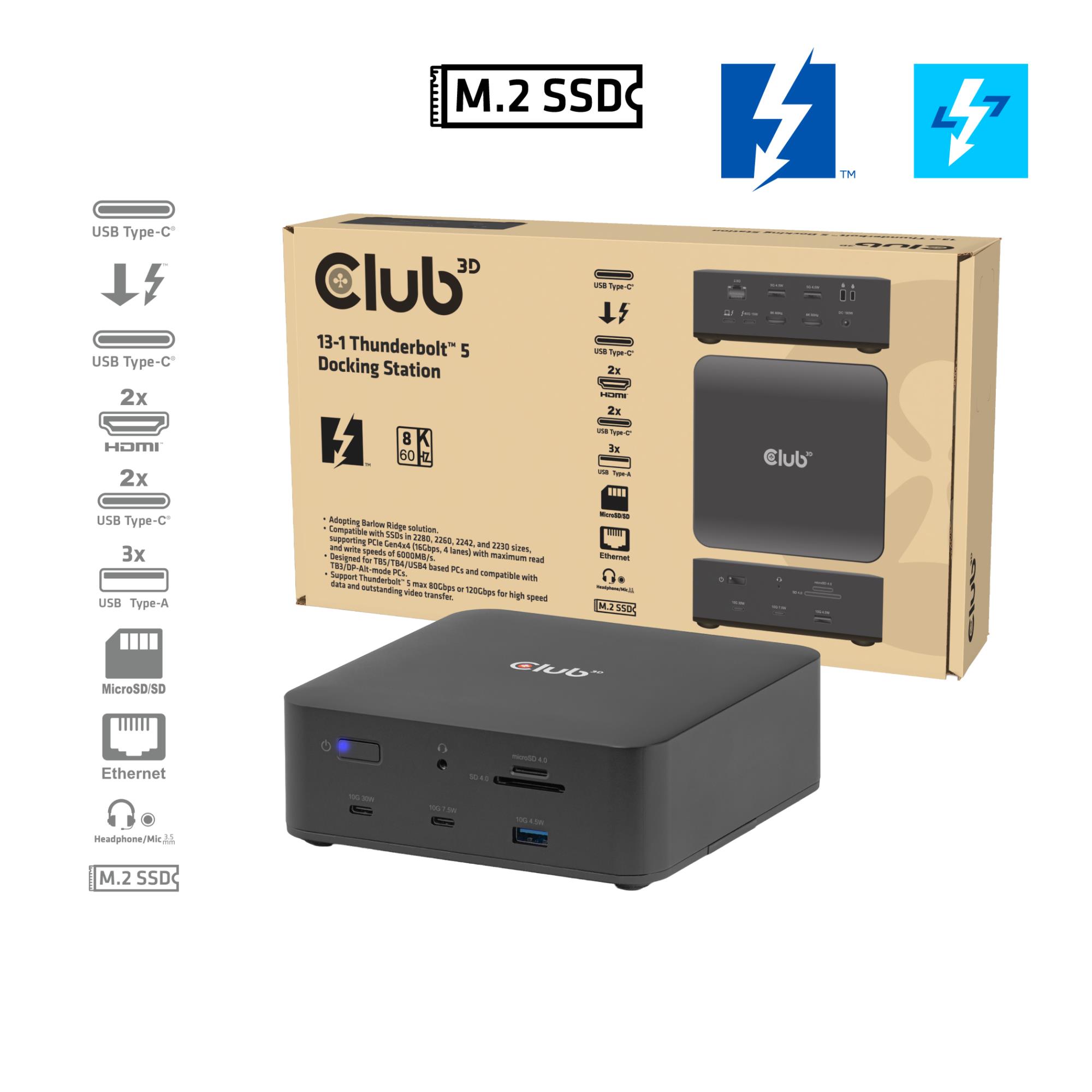 e37745b2-2403-4de3-8b11-8a0a4a60eab0 NB ACC DOCKING STATION 13-IN-1/THUNDERBOLT CSV-2562 CLUB3D