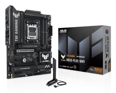 Mainboard ASUS AMD B850 SAM5 ATX Memory DDR5 Memory slots 4 2xPCI-Express 4.0 1x 1xPCI-Express 4.0 16x 1xPCI-Express 5.0 16x 3xM.2 1xHDMI 1xDisplayPort 2xUSB 2.0 4xUSB 3.1 3xUSB 3.2 1xUSB-C 1xRJ45 5xAudio port TUFGAMINGB850-PLUSWIFI