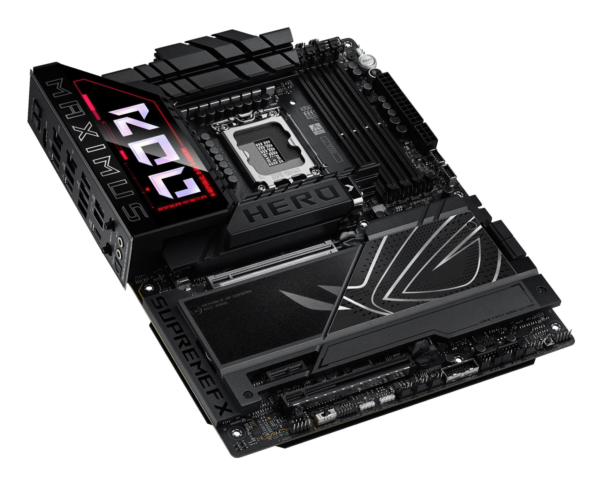 f1a2821a-9923-474f-94db-ac2c49a5db29 Mainboard ASUS Intel Z890 LGA1851 ATX Memory DDR5 Memory slots 4 1xPCI-Express 4.0 1x 1xPCI-Express 4.0 16x 1xPCI-Express 5.0 16x 6xM.2 1xHDMI 1xAudio-In 1xAudio-Out 4xUSB 3.0 4xUSB 3.1 1xUSB-C 2xUSB-C w/Thunderbolt 1xOptical S/PDIF 2xRJ45 ROGMAXIMUSZ890HERO