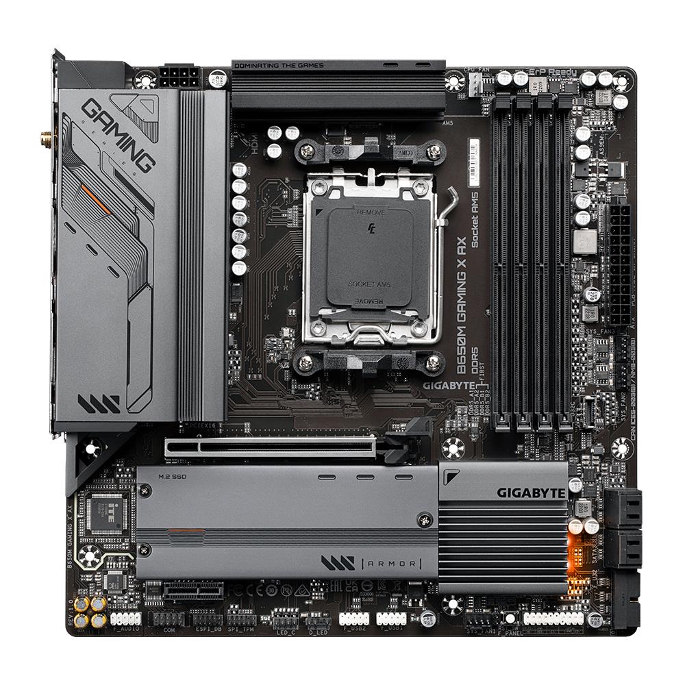 fba6bafd-6e0b-4cd9-9d73-68b98c5e1786 Mainboard GIGABYTE AMD B650 SAM5 Micro-ATX Memory DDR5 Memory slots 4 1xPCI-Express 3.0 1x 1xPCI-Express 4.0 16x 2xM.2 1xHDMI 2xDisplayPort 4xUSB 2.0 3xUSB 3.2 1xUSB-C 1xPS/2 1xRJ45 3xAudio port B650MGAMINGXAX1.3