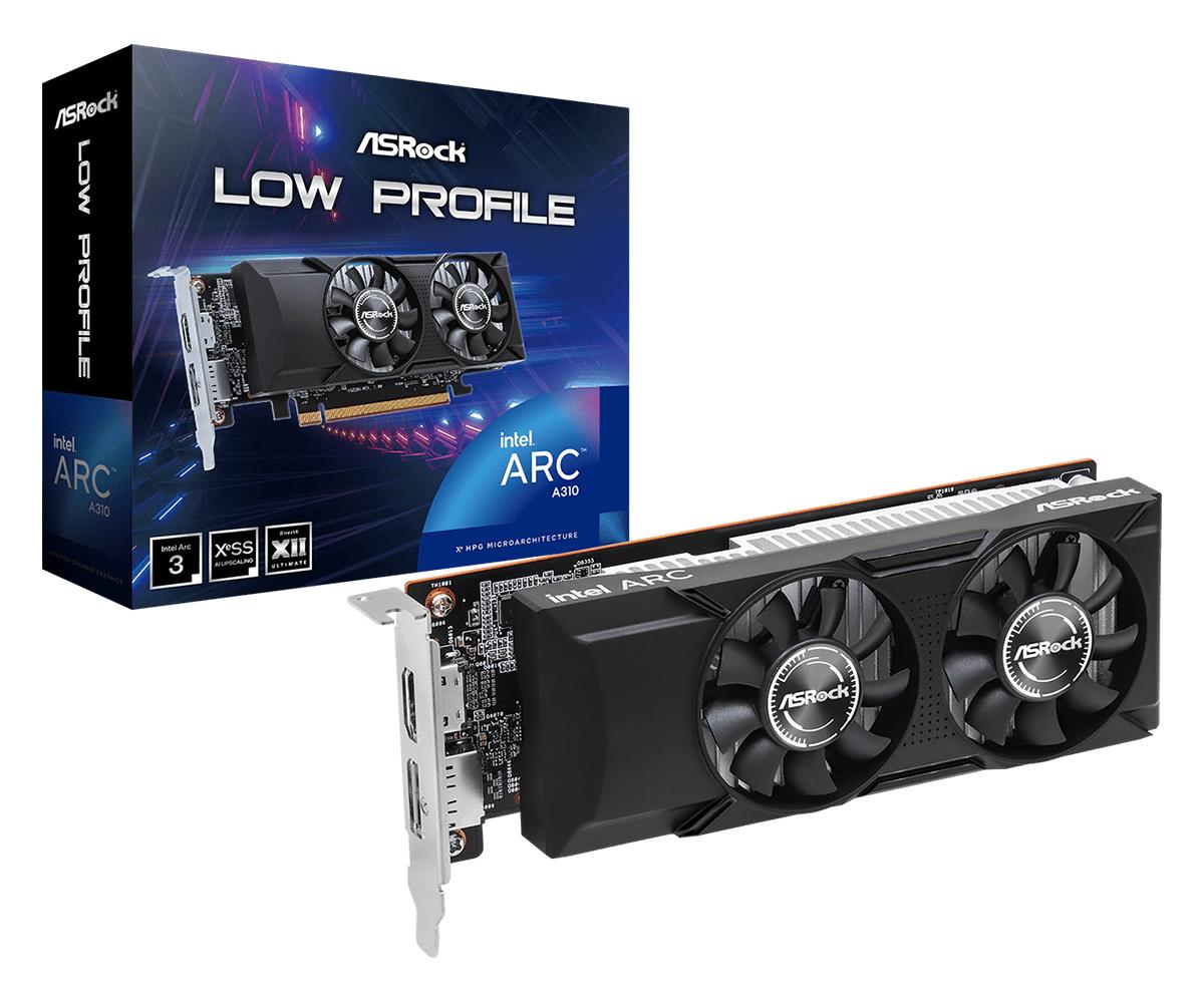 fff8634b-c5d2-4cfc-840f-15b6c5ccba5e Graphics Card ASROCK Intel Arc A310 2000 MHz 4 GB GDDR6 64 bit PCI Express x8 4.0 Active A310LP4G