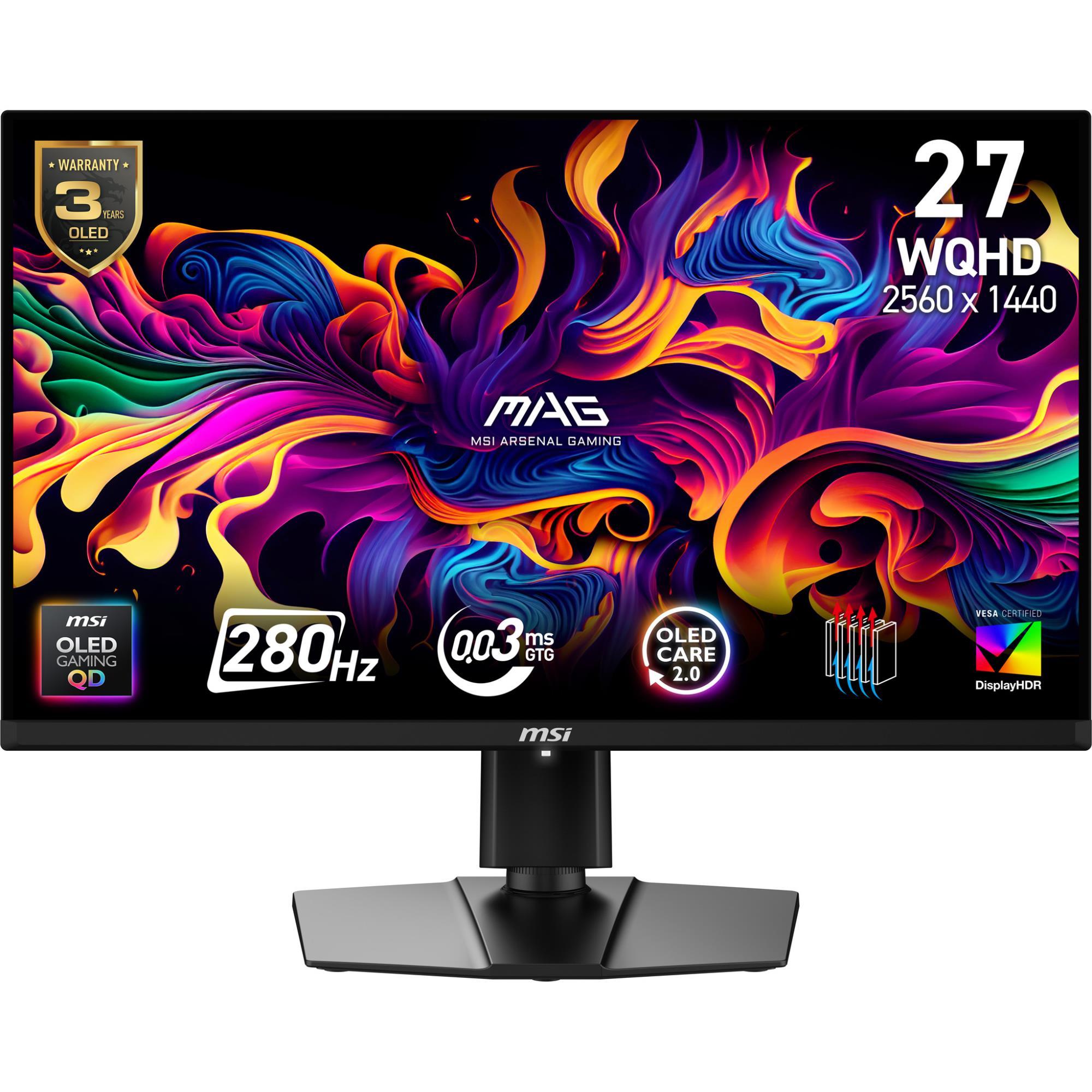 0c1f5c26-0be4-4769-aa2a-70d6092d2b89 Monitor MSI 26.5 ” 2560 x 1440 pixels Wide Quad HD Native aspect ratio 16:9 QD-OLED Flat MAG271QPQD-OLEDX28