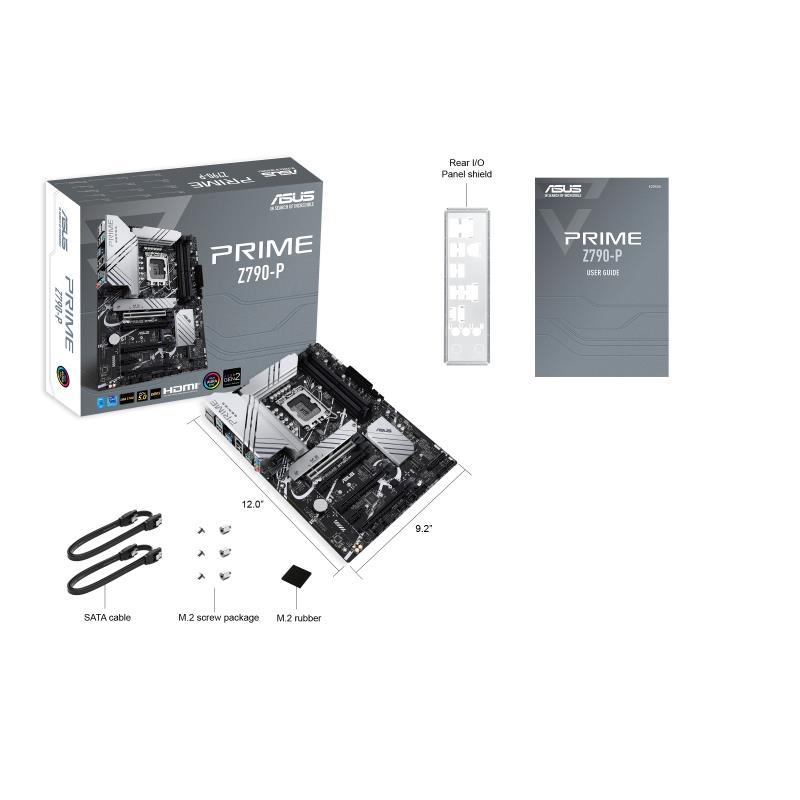 119c38bd-abb9-4162-bcf9-14131c4aca70 Mainboard ASUS Intel Z790 LGA1700 ATX Memory DDR5 Memory slots 4 1xPCI-Express 3.0 1x 3xPCI-Express 4.0 16x 1xPCI-Express 5.0 16x 3xM.2 1xHDMI 1xDisplayPort 4xUSB 2.0 3xUSB 3.2 1xUSB-C 1xPS/2 1xRJ45 3xAudio port PRIMEZ790-P