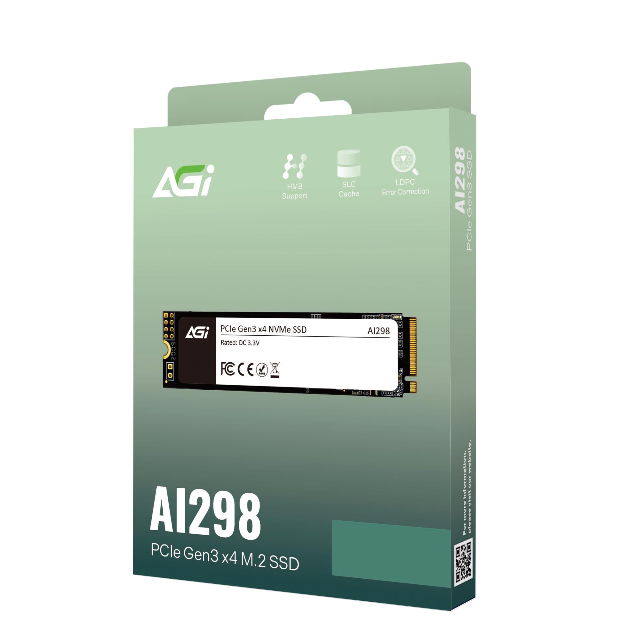 1304d382-ba07-4675-9e7a-fa7ac0b6a6d7 SSD AGI 300xTBW rating MTBF 1600000 h Read speed 3000 MB/s Write speed 1400 MB/s NVMe Yes PCI Express 3.0 M.2 512 GB AGI512GIMAI298-CB