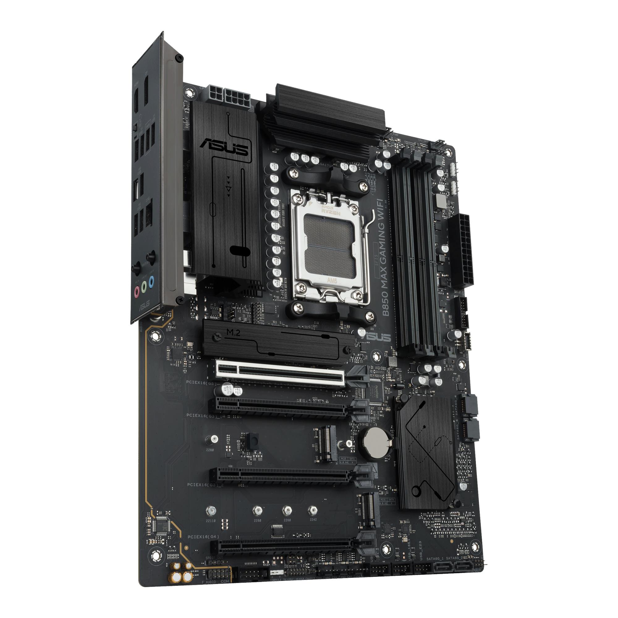 1a8dea69-0685-46ee-8187-d98ab6bb8b8b Mainboard ASUS AMD B850 Socket AM5 ATX RAM DDR5-SDRAM 4xSlots Wi-Fi Yes Bluetooth Yes 3xNumber of M.2 (M) slots B850MAXGAMINGWIFI