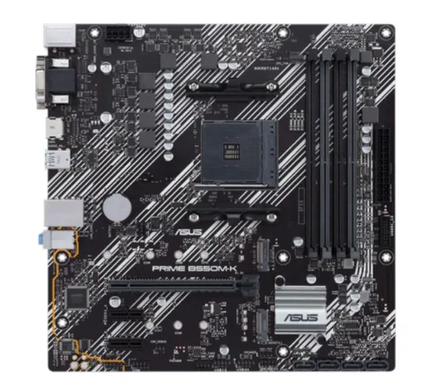 Asus   PRIME B550M-K   Processor family AMD   Processor socket AM4   DDR4   Memory slots 4   Chipset AMD B   Micro ATX