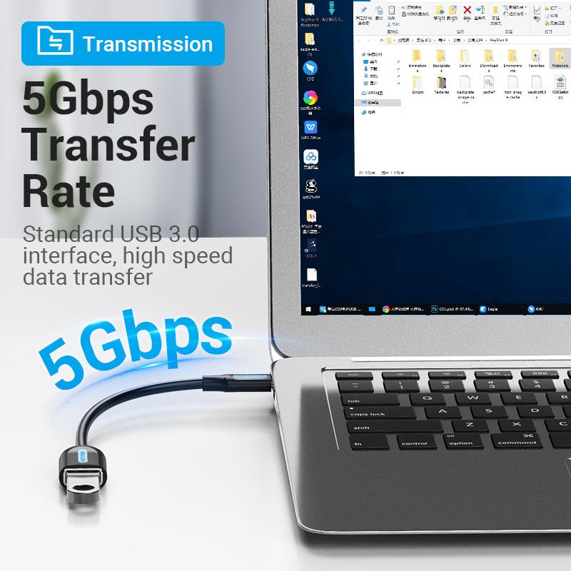 34626102-2312-440a-b4d8-61ef0f67f3a0 CABLE USB3.1C MALE TO A FEMALE/0.15M BLACK CCVBB VENTION