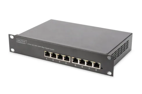 Digitus   8-port Gigabit Ethernet Switch   DN-80114   Unmanaged   Rackmountable   Power supply type Internal