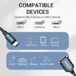 CABLE USB2.0C MALE TO A FEMALE/0.15M BLACK CCSBB VENTION