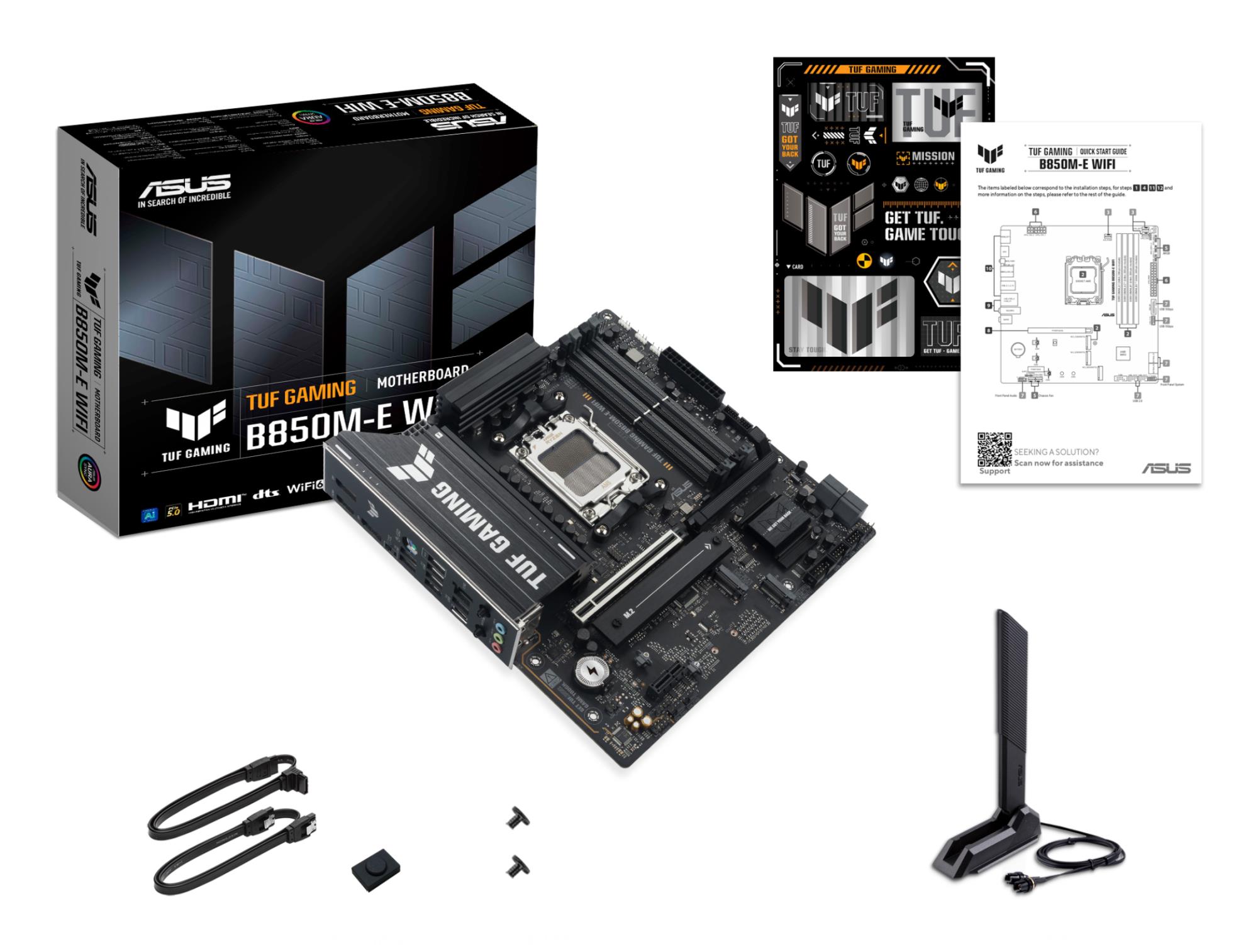 35c6c658-4fdc-4b30-9e88-b389b22ffec1 Mainboard ASUS AMD B850 SAM5 Micro-ATX Memory DDR5 Memory slots 4 1xPCI-Express 4.0 1x 1xPCI-Express 4.0 16x 1xPCI-Express 5.0 16x 3xM.2 1xHDMI 2xDisplayPort 4xUSB 2.0 2xUSB 3.2 2xUSB-C 1xPS/2 1xRJ45 3xAudio port TUFGAMINGB850M-EWIFI