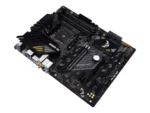 Asus   TUF GAMING B550-PLUS WIFI II   Processor family AMD   Processor socket AM4   DDR4 DIMM   Memory slots 4   Supported hard disk drive interfaces 	SATA, M.2   Number of SATA connectors 6   Chipset AMD B550   30.5cm x 24.4cm