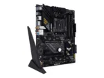 Asus   TUF GAMING B550-PLUS WIFI II   Processor family AMD   Processor socket AM4   DDR4 DIMM   Memory slots 4   Supported hard disk drive interfaces 	SATA, M.2   Number of SATA connectors 6   Chipset AMD B550   30.5cm x 24.4cm