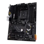 Asus   TUF GAMING B550-PLUS WIFI II   Processor family AMD   Processor socket AM4   DDR4 DIMM   Memory slots 4   Supported hard disk drive interfaces 	SATA, M.2   Number of SATA connectors 6   Chipset AMD B550   30.5cm x 24.4cm