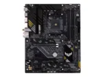 Asus   TUF GAMING B550-PLUS WIFI II   Processor family AMD   Processor socket AM4   DDR4 DIMM   Memory slots 4   Supported hard disk drive interfaces 	SATA, M.2   Number of SATA connectors 6   Chipset AMD B550   30.5cm x 24.4cm