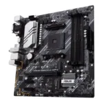 Asus   PRIME B550M-A WIFI II   Processor family AMD   Processor socket AM4   DDR4 DIMM   Memory slots 4   Supported hard disk drive interfaces 	SATA, M.2   Number of SATA connectors 4   Chipset AMD B550   microATX