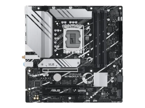 Asus   PRIME B760M-A WIFI   Processor family Intel   Processor socket LGA1700   DDR5   Supported hard disk drive interfaces M.2, SATA   Number of SATA connectors 4