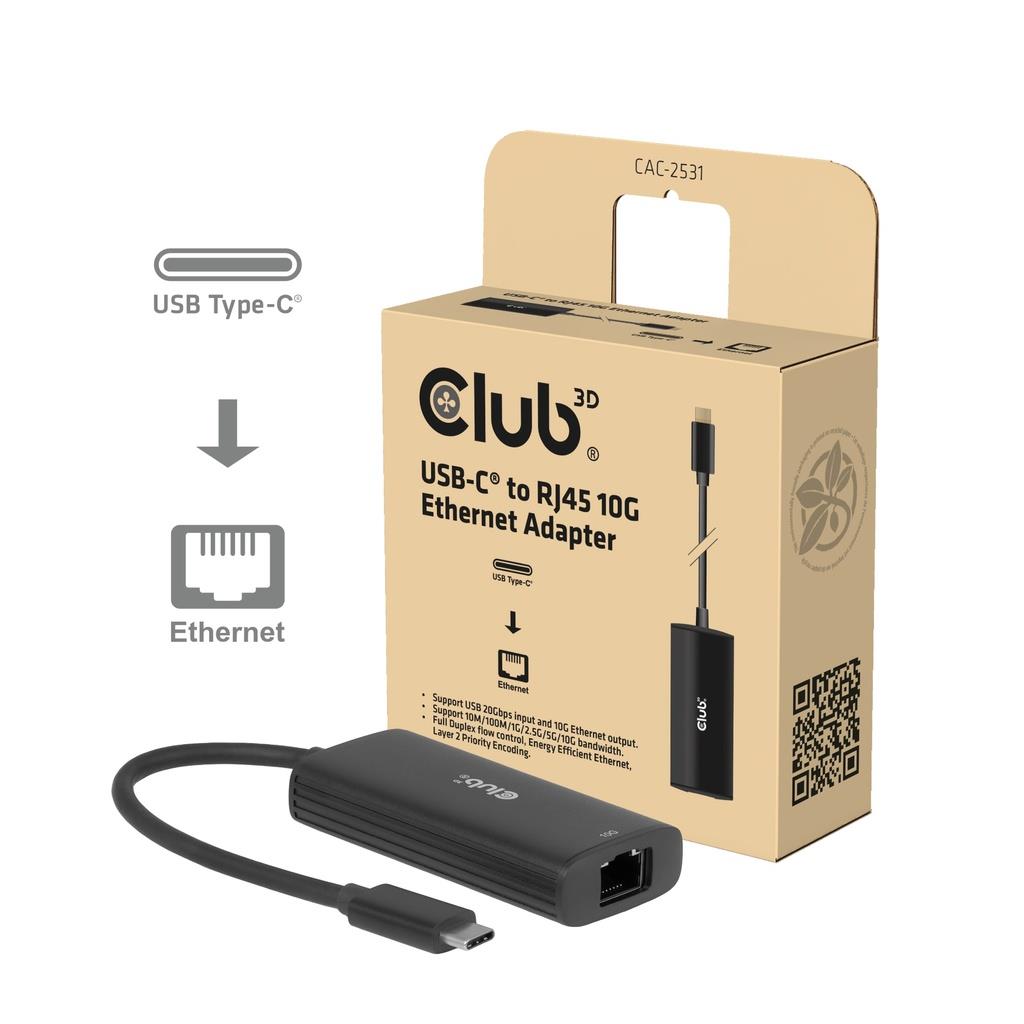 414ab9ee-9800-4f3e-a191-55ed954ce211 I/O ADAPTER USB-C TO RJ45/10G M/F CAC-2531 CLUB3D