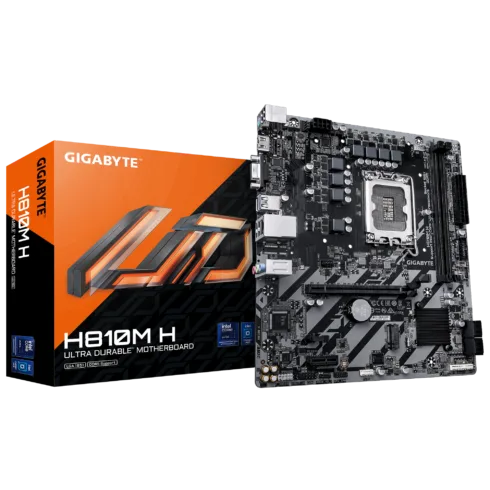 Gigabyte H810M H   Processor family Intel   Processor socket LGA1851   DDR5   Supported hard disk drive interfaces SATA, M.2   Number of SATA connectors 4