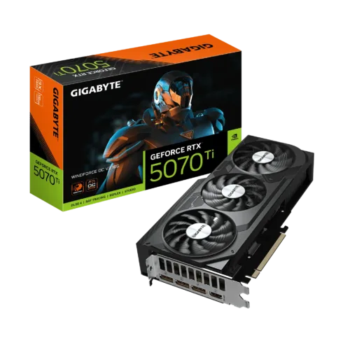 Gigabyte GeForce RTX 5070 Ti WINDFORCE OC V2 16G   NVIDIA   16 GB   GeForce RTX 5070 Ti   GDDR7   HDMI ports quantity 1   PCI-E 5.0