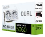 Graphics Card ASUS NVIDIA GeForce RTX 5060 8 GB GDDR7 128 bit PCI Express 5.0 Active DUAL-RTX5060-O8G-WHITE