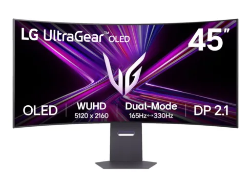 LG 45GX950A-B UltraGear™ 45″ OLED WUHD Curved 5120×2160/21:9/0.03ms/275cd/m2/DisplayPort HDMI Headphone Out   LG
