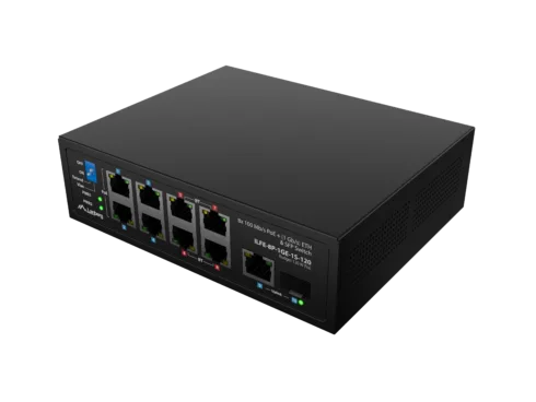Lanberg Switch PoE 4xBT 4xAT SFP/ETH Din Unmanagment Fast Ethernet   ILFE-8P-1GE-1S-120   Unmanaged   Din rail, Rack