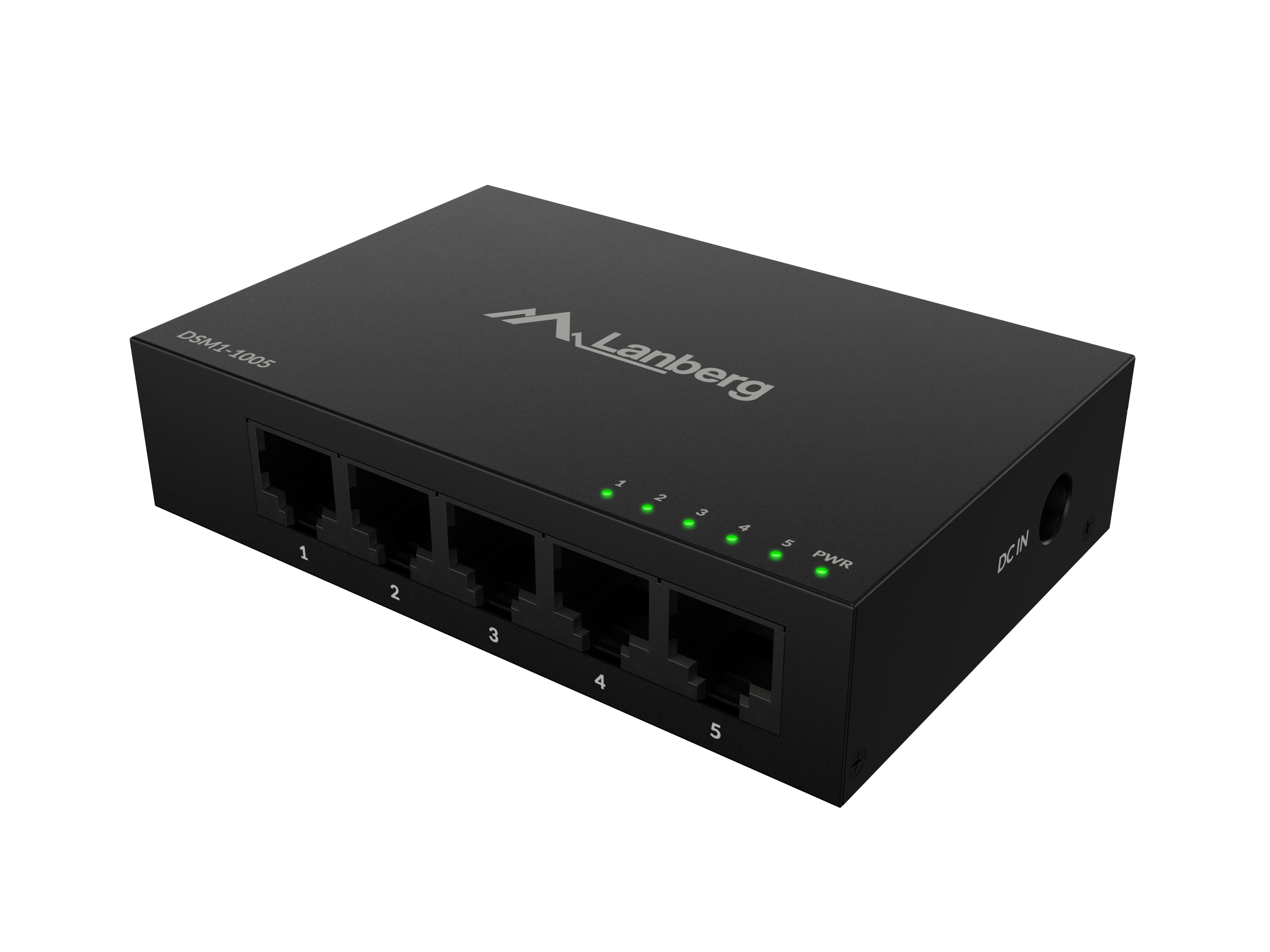 607325-dsm1-1005-5901969447750-0.webp Lanberg Switch 5x1GB/s Unmanagment Gigabit Ethernet Desktop 12V metal case DSM1-1005 Unmanaged Desktop