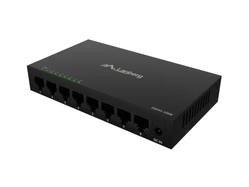 Lanberg Switch 8x1GB/s Unmanagment Gigabit Ethernet Desktop 12V metal case   DSM1-1008