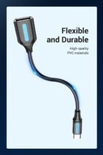 CABLE USB2.0C MALE TO A FEMALE/0.15M BLACK CCSBB VENTION