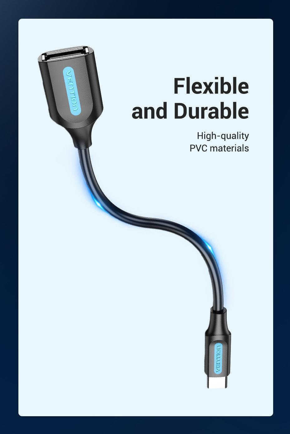 757918f7-dcd9-4dc8-9039-652197fd09e6 CABLE USB2.0C MALE TO A FEMALE/0.15M BLACK CCSBB VENTION