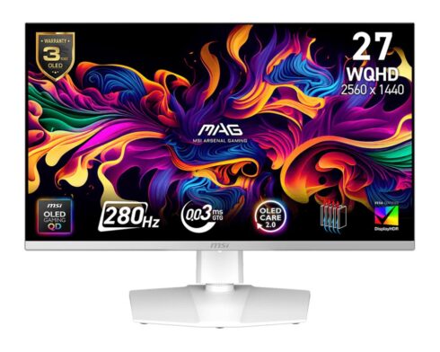 Monitor MSI 26.5 ” 2560 x 1440 pixels Wide Quad HD Native aspect ratio 16:9 QD-OLED Flat MAG272QPWQD-OLEDX28