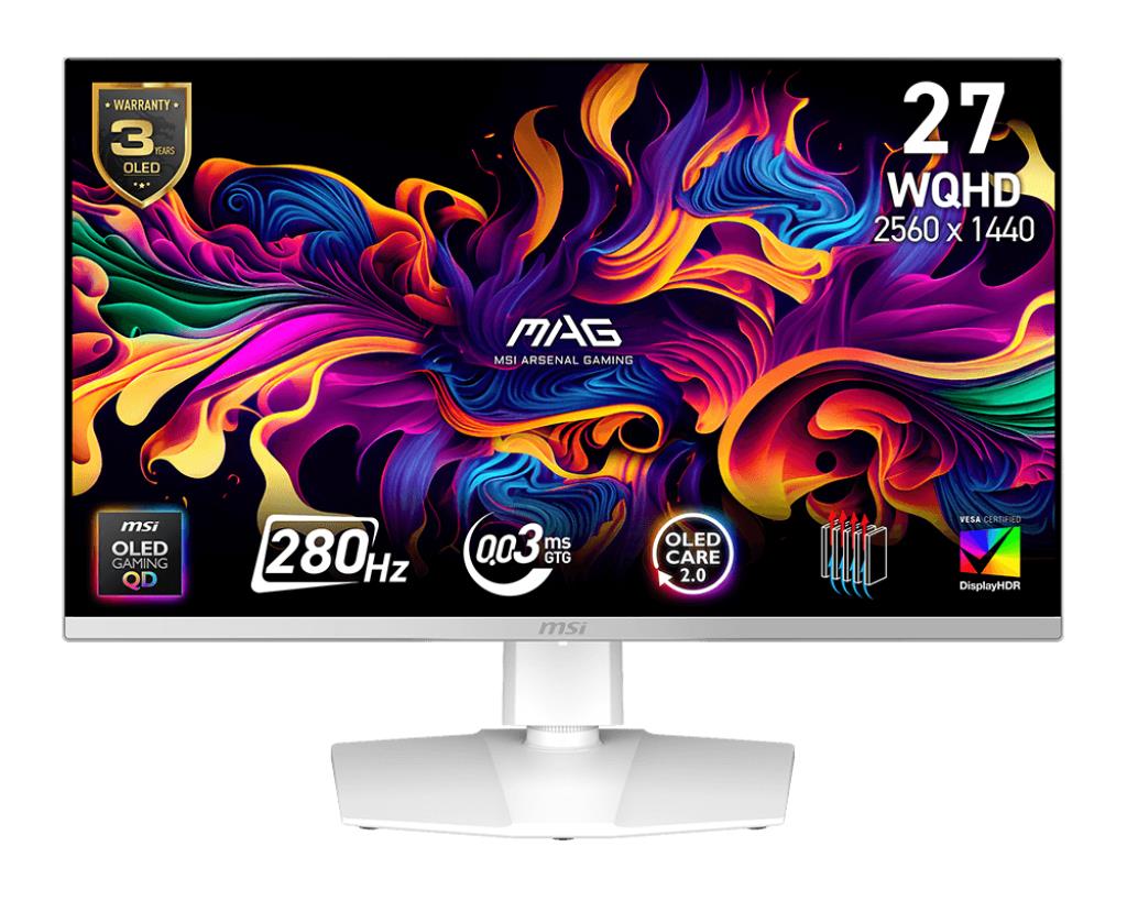 7c512a58-ff32-473a-986d-1c52751b3ea2 Monitor MSI 26.5 ” 2560 x 1440 pixels Wide Quad HD Native aspect ratio 16:9 QD-OLED Flat MAG272QPWQD-OLEDX28