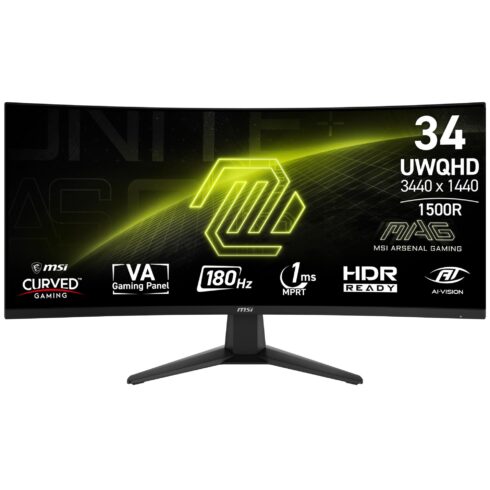 LCD Monitor MSI MAG 346CQ 34″ Gaming/Curved Panel VA 3440×1440 16:9 180 Hz 1 ms MAG346CQ