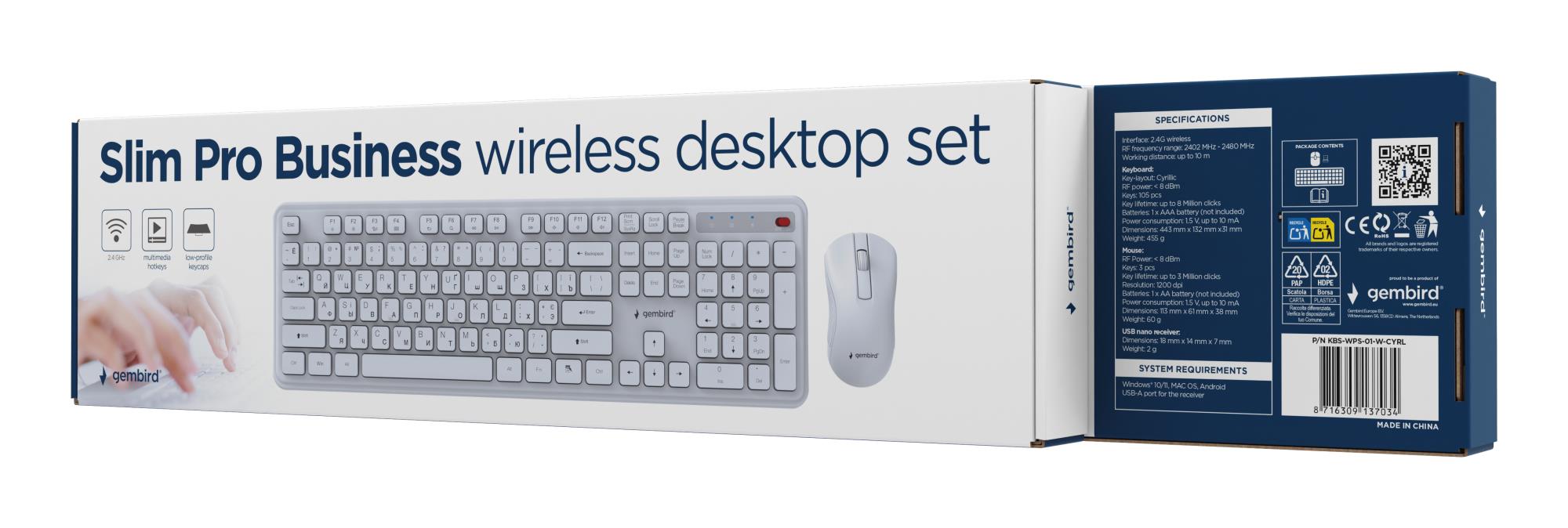 9ec3ab15-0da7-4786-a124-eca4906e06bb KEYBOARD +MOUSE WRL CYRILLIC/WH KBS-WPS-01-W-CYRL GEMBIRD