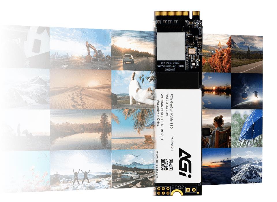 a48396b8-83f5-4a05-a1ae-a1b18b62ed27 SSD AGI 300xTBW rating MTBF 1600000 h Read speed 3000 MB/s Write speed 1400 MB/s NVMe Yes PCI Express 3.0 M.2 512 GB AGI512GIMAI298-CB