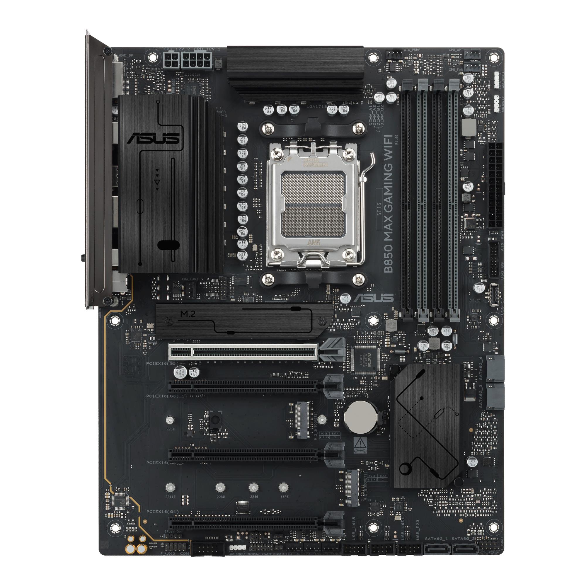 a4fee330-ba88-4080-95d3-9fe95eb4a2e8 Mainboard ASUS AMD B850 Socket AM5 ATX RAM DDR5-SDRAM 4xSlots Wi-Fi Yes Bluetooth Yes 3xNumber of M.2 (M) slots B850MAXGAMINGWIFI