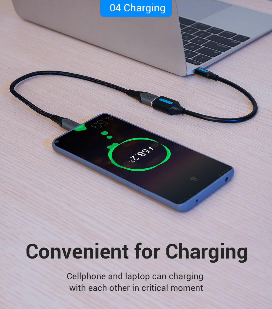 afb480de-453c-4f0f-b8ba-7fc9235e588e CABLE USB2.0C MALE TO A FEMALE/0.15M BLACK CCSBB VENTION