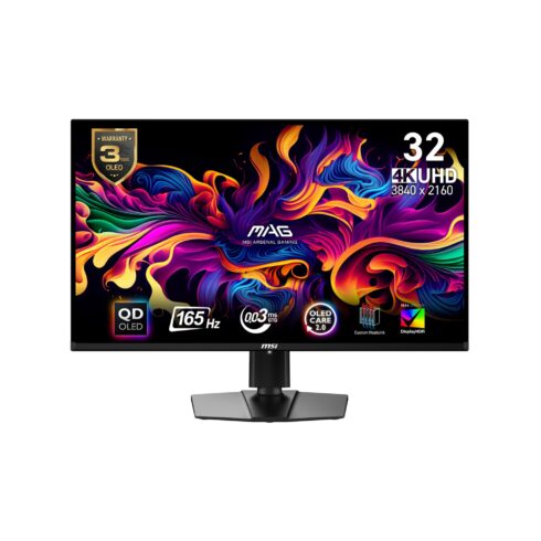 Monitor MSI 31.5″ Gaming Panel QD-OLED 3840×2160 16:9 165Hz 0.03 ms Swivel Pivot Height adjustable Tilt Colour Black MAG321UPQD-OLED