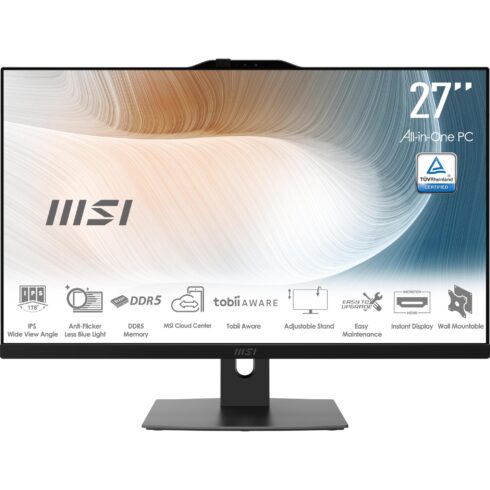 Monoblock PC MSI AM272P 1M Modern CPU Intel Intel Core 7 150U RAM 16 GB DDR5-SDRAM Screen 27 ” 1920 x 1080 pixels Storage 1000 GB SSDs 1000 GB Not available On-board graphics Yes Intel Graphics Black OS Windows 11 Pro MODERNAM272P1M-845EU