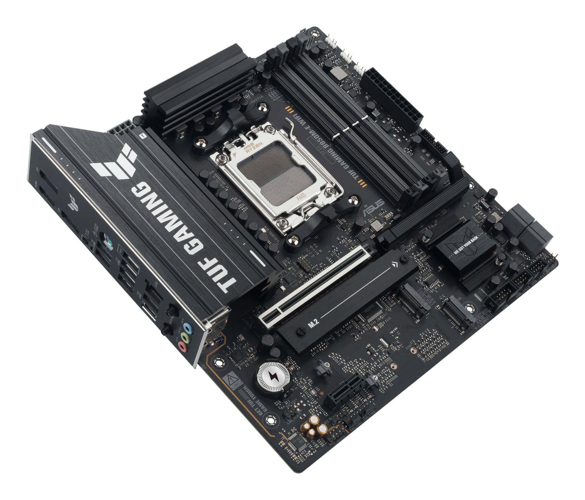 e42615ae-6f5a-40c1-ac18-d34b329944dc Mainboard ASUS AMD B850 SAM5 Micro-ATX Memory DDR5 Memory slots 4 1xPCI-Express 4.0 1x 1xPCI-Express 4.0 16x 1xPCI-Express 5.0 16x 3xM.2 1xHDMI 2xDisplayPort 4xUSB 2.0 2xUSB 3.2 2xUSB-C 1xPS/2 1xRJ45 3xAudio port TUFGAMINGB850M-EWIFI