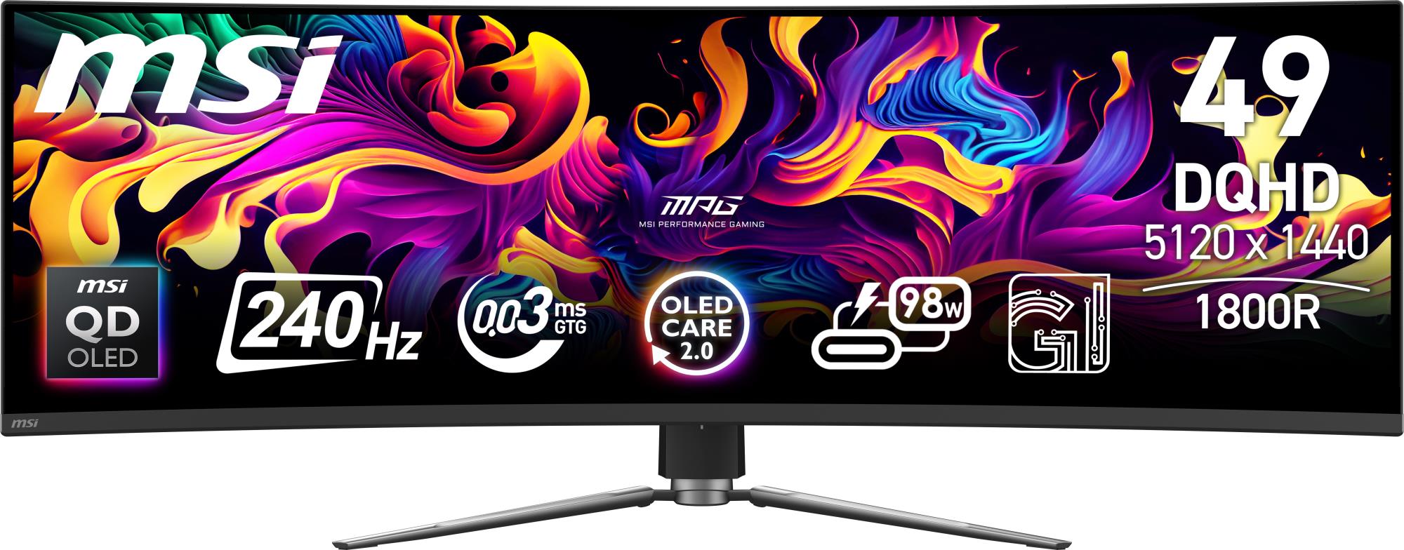 f0e518fc-194d-4186-a1e0-8804e3221d47 Monitor MSI 49 ” 5120 x 1440 pixels Dual QHD Native aspect ratio 32:9 QD-OLED Curved MPG491CQPXQD-OLED