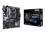 Asus   PRIME B550M-A   Processor family AMD   Processor socket AM4   DDR4   Memory slots 4   Supported hard disk drive interfaces M.2, SATA   Number of SATA connectors 4   Chipset AMD B   Micro ATX