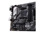 Asus   PRIME B550M-A   Processor family AMD   Processor socket AM4   DDR4   Memory slots 4   Supported hard disk drive interfaces M.2, SATA   Number of SATA connectors 4   Chipset AMD B   Micro ATX